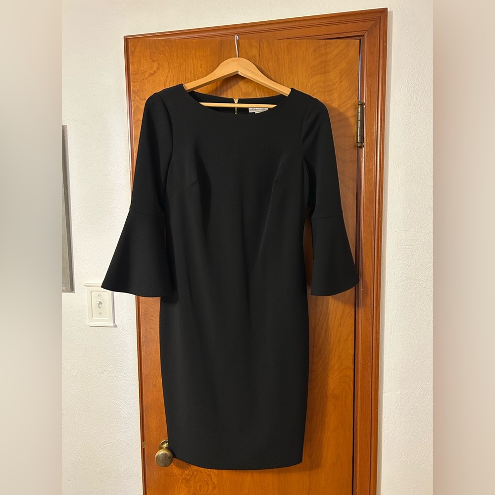 Black Calvin Klein Bell Sleeve Dress